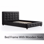 Kings Cross PU Leather Black Bed Frame (Queen or Double)